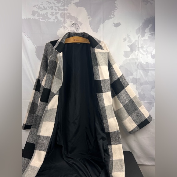 Plaid long coat size 8/10 SHEIN - Picture 3 of 7